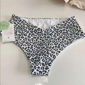 Leopard Print High-Waisted Bikini Bottom